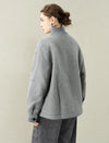 Teddy Fleece Wool-Blend High-Neck Zip Jacket