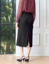 Button Pockets Back Slit High Waist Pencil Skirt