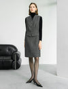 Wool Gray Old-Money V-Neck Vest Coat