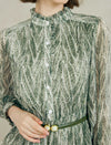 Floral Print Button-Front Belted Fitted Dress