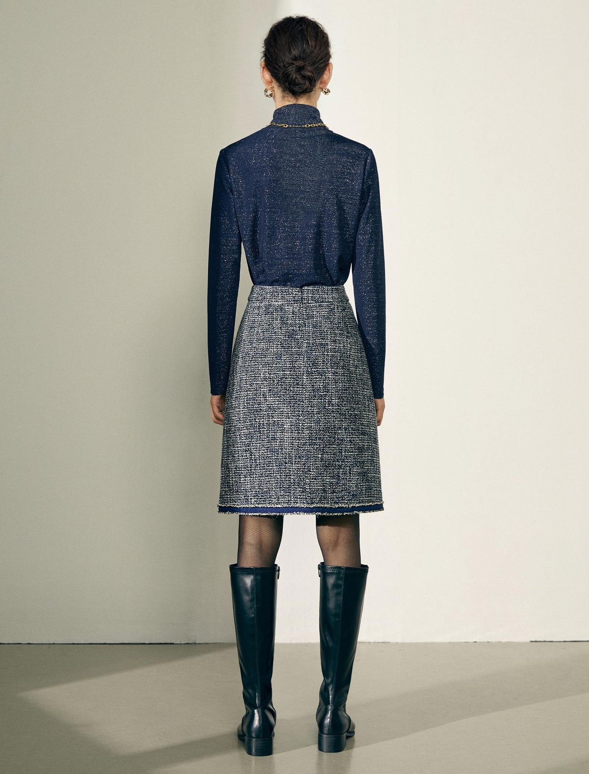Solid Turtleneck Long Sleeve Top