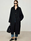 100% Alpaca Classic Collar Wool Longline Coat