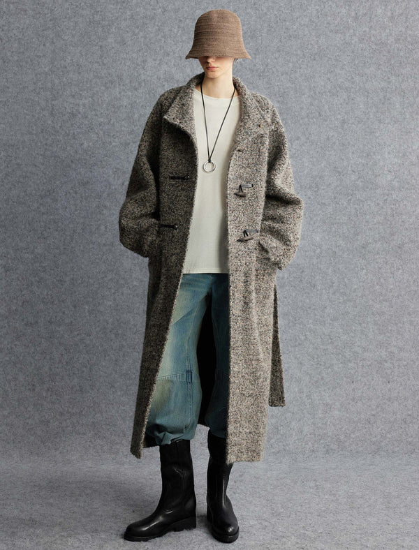 Textured Wool-Alpaca Blend Duffle Coat