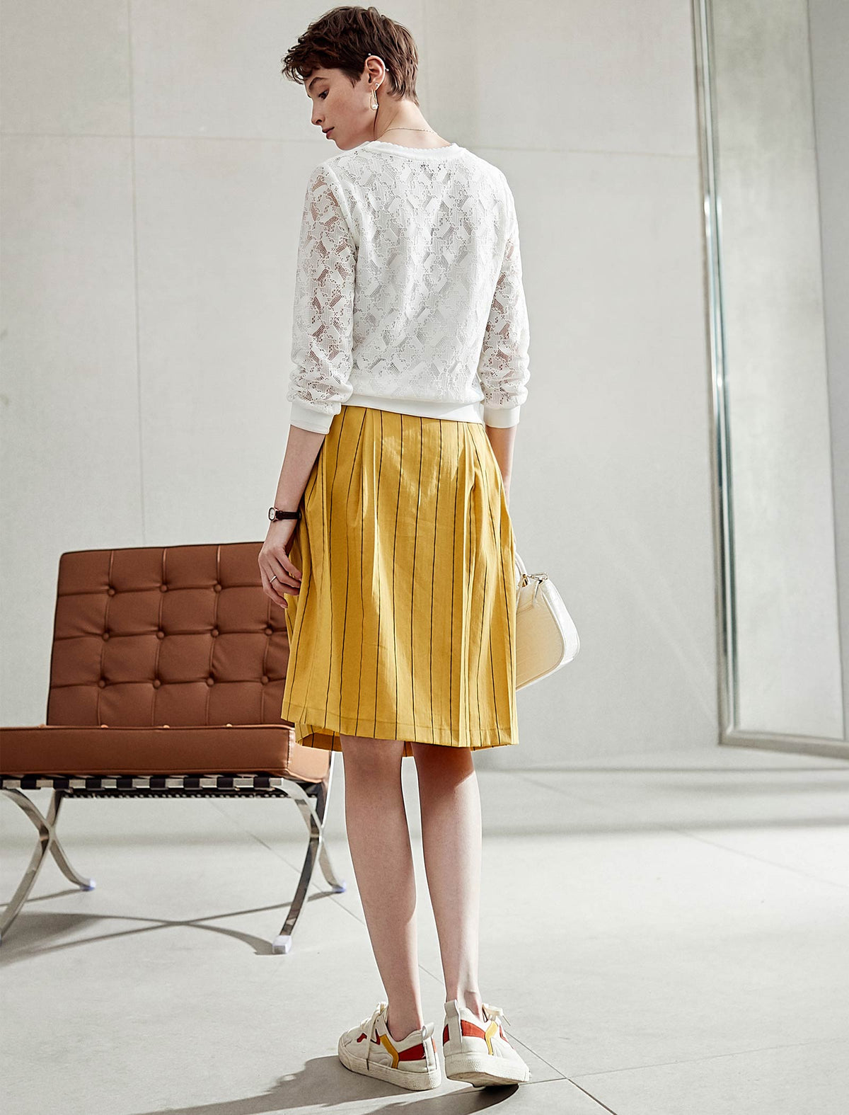 Lace Crew Neck Long Sleeve Top