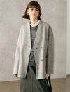 Wool Blend Relaxed Mid-Length Coat