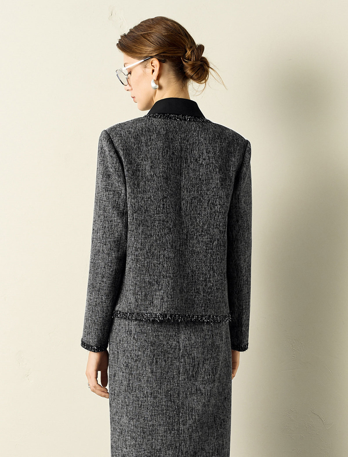 Black Trim Tweed Jacket