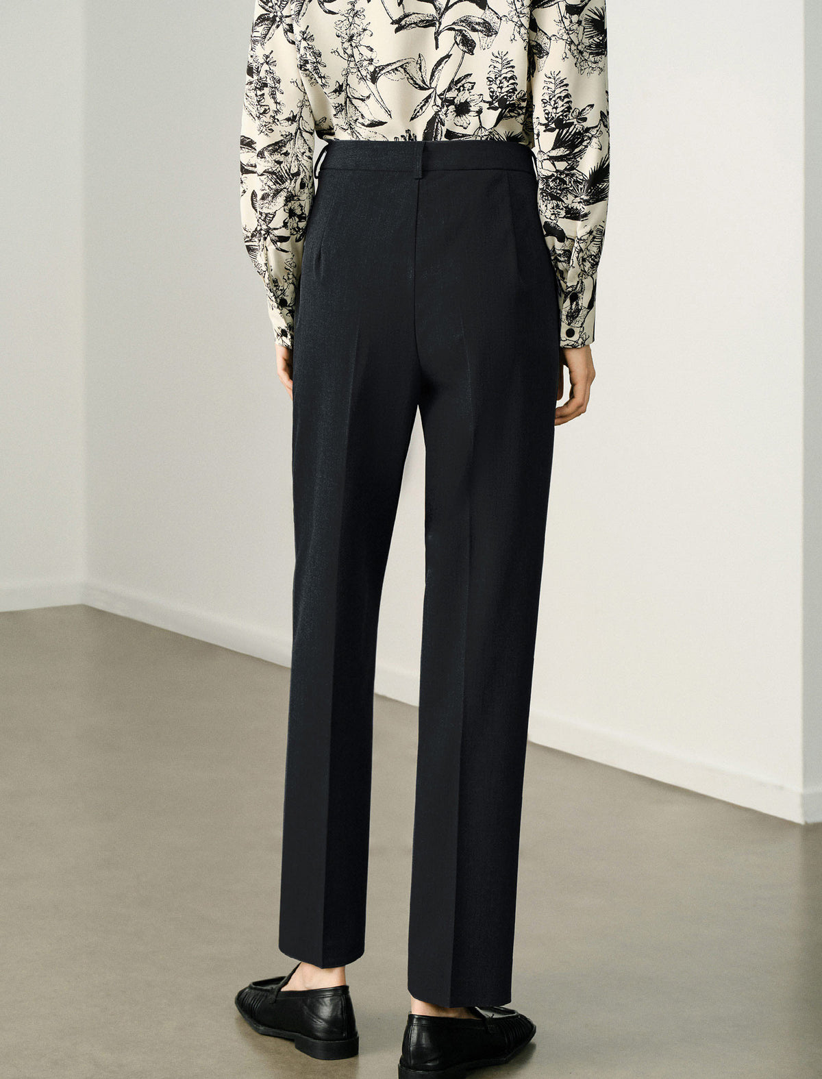 High-Waisted Tapered Dress Pants