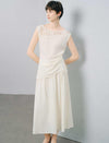 Ivory Floral Lace Boat Neck Sleeveless Tank Top