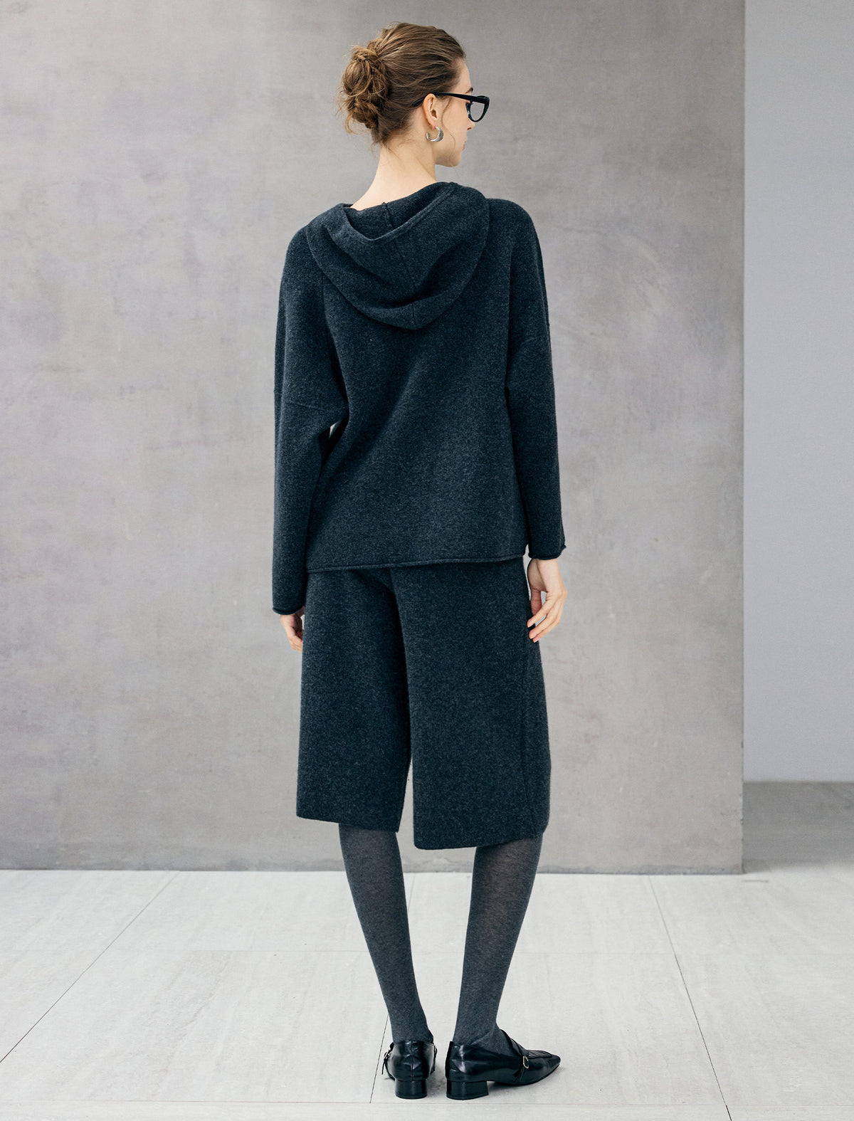 100% Wool High-Waist Pocket A-Line Culottes
