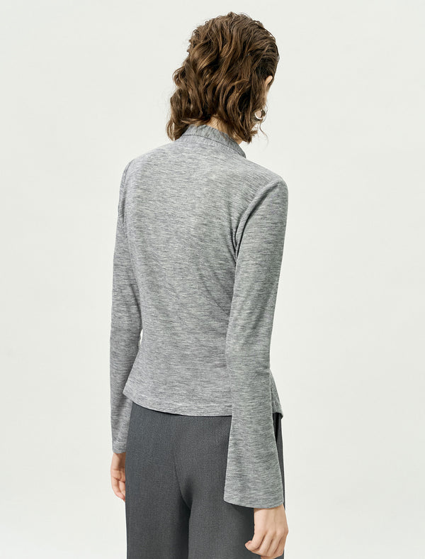 Halter Ruffled Slim Fit Knit Top