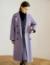 100% Wool Purple Double-Faced High-End Coat