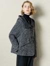 Wool-Blend Hooded Toggle Jacket