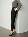 Black High-Waisted Tapered Pants