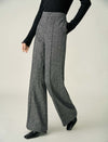 Wool Blend High-Waist Wide-Leg Full-Length Pants
