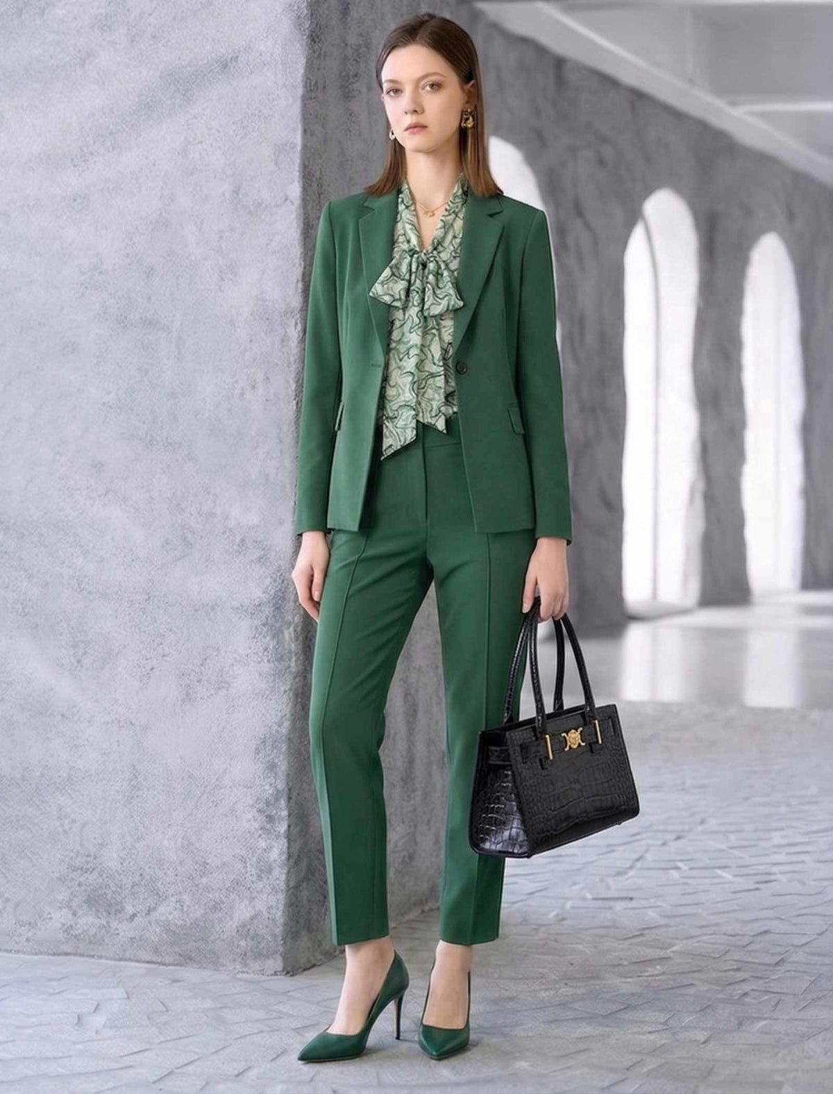 High-Waisted Tailored Tapered Pants