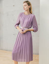 Lavender Pleated Midi Dress
