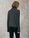 Charcoal Wool-Blend Shawl Collar Sweater