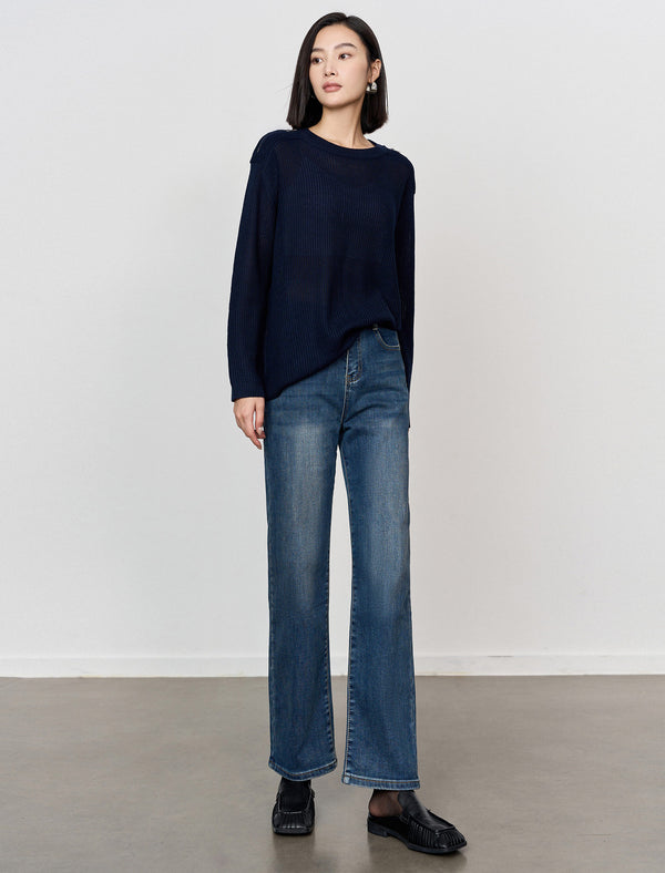 Straight-Leg Cropped Jeans