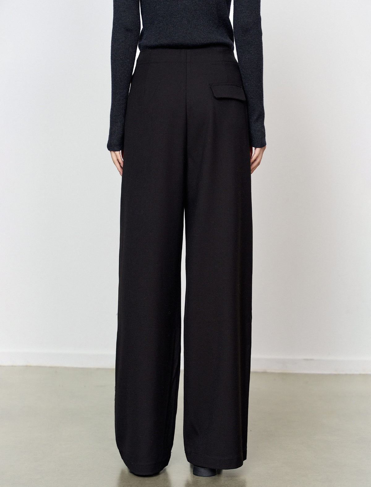 High Waist Wide‑Leg Long Trousers