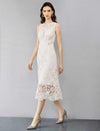 Romantic Embroidered Lace Sleeveless Gown
