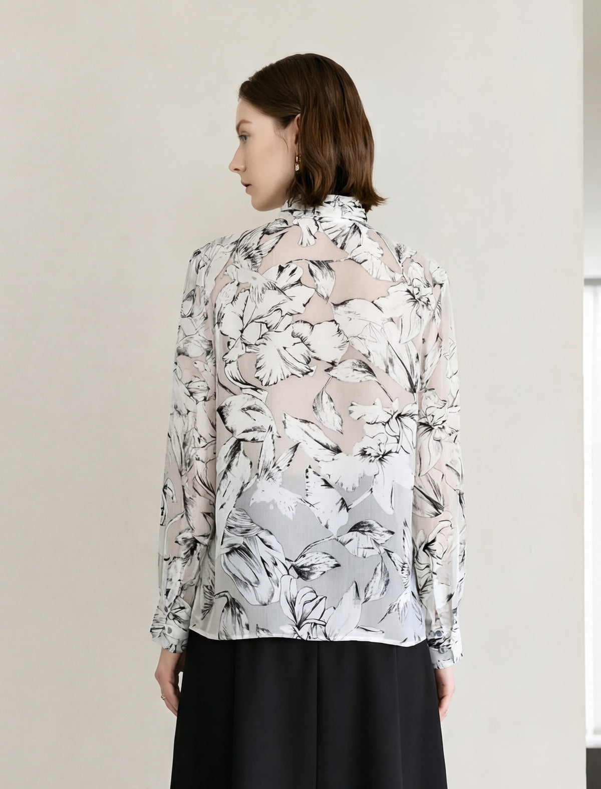 100% Mulberry Silk Floral Blouse