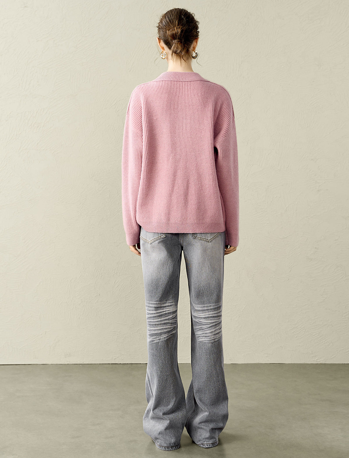 Grey Wide-Leg Jeans