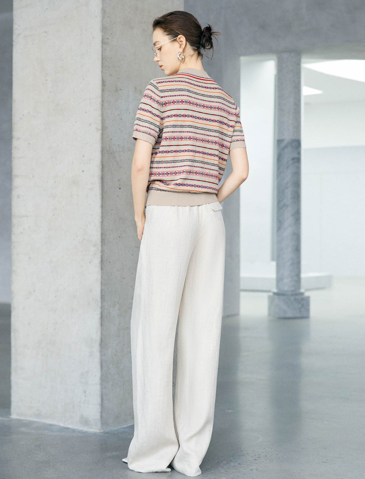 Linen Wide-Leg Drawstring Pants