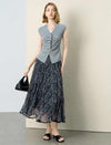Ruched Knit Sleeveless V-Neck Top