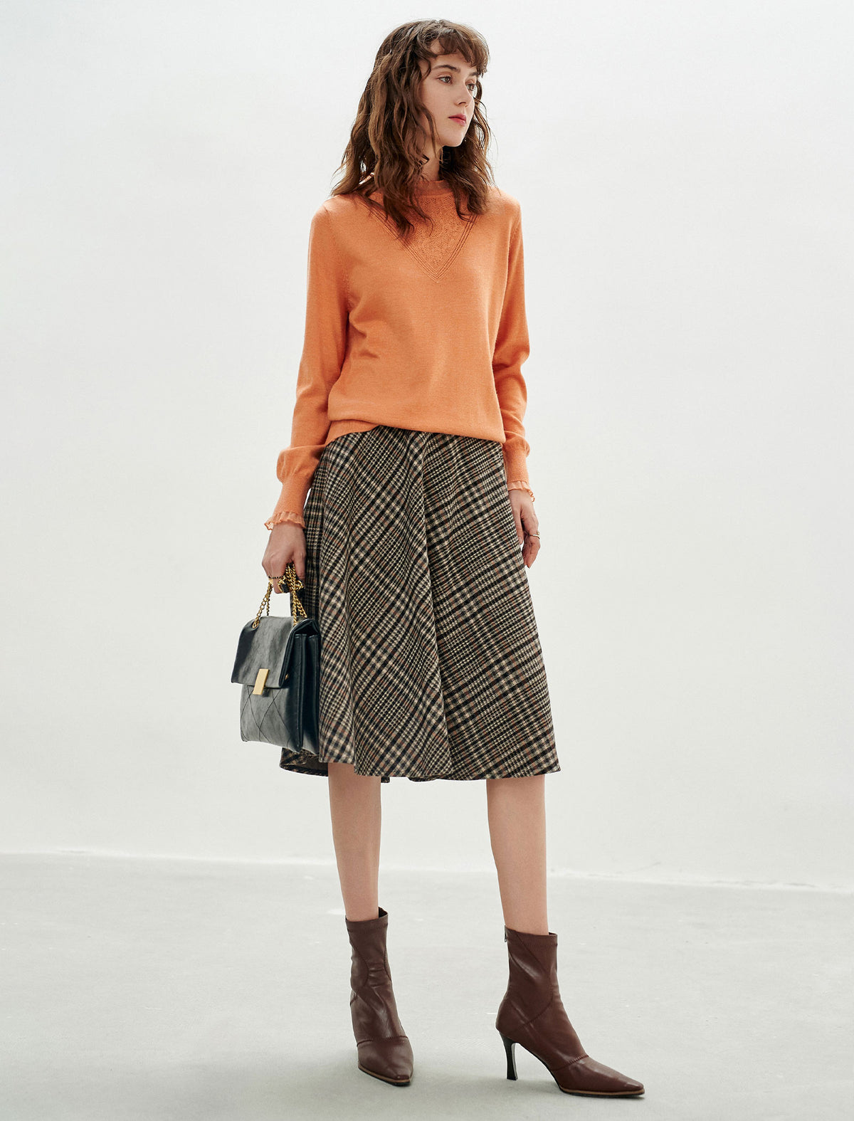 Classic Plaid Fitted Skirt