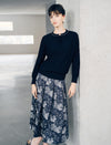 Floral Print A Line Midi Skirt
