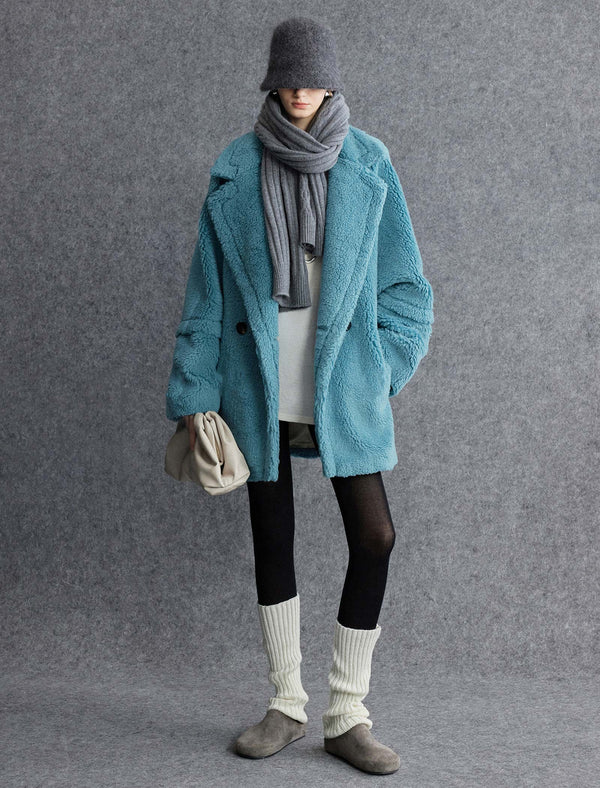 Teddy Bear Wool-Camel Hair Blend Coat