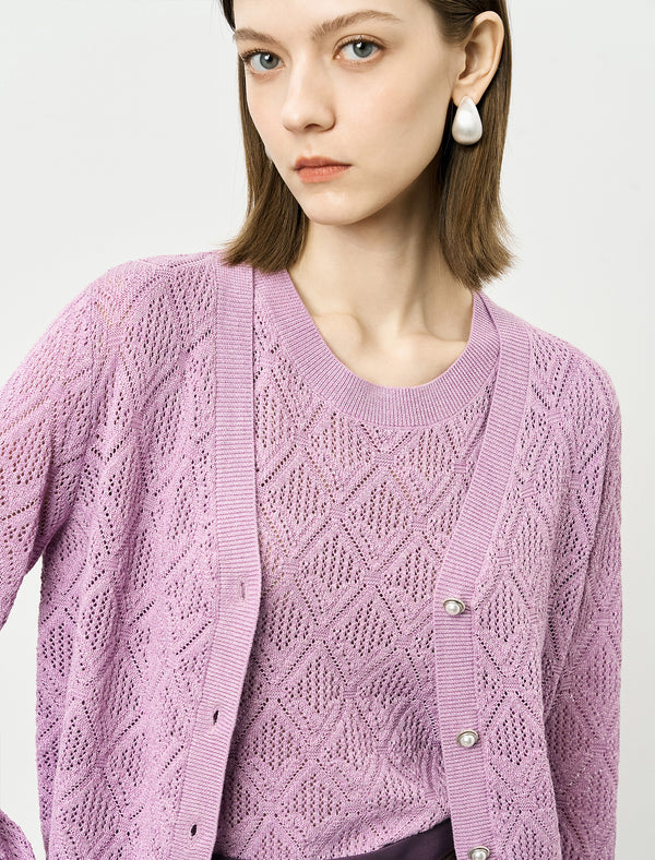 Diamond Open Knit Cardigan