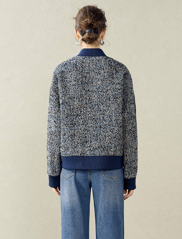 Tweed Wool-Blend Bomber Jacket