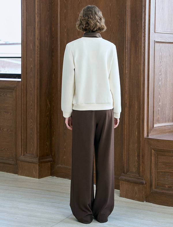 Cream Love Embroidered Sequin Sweatshirt