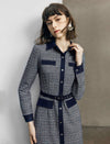 Colorblock Collared Pocket Fitted Dress