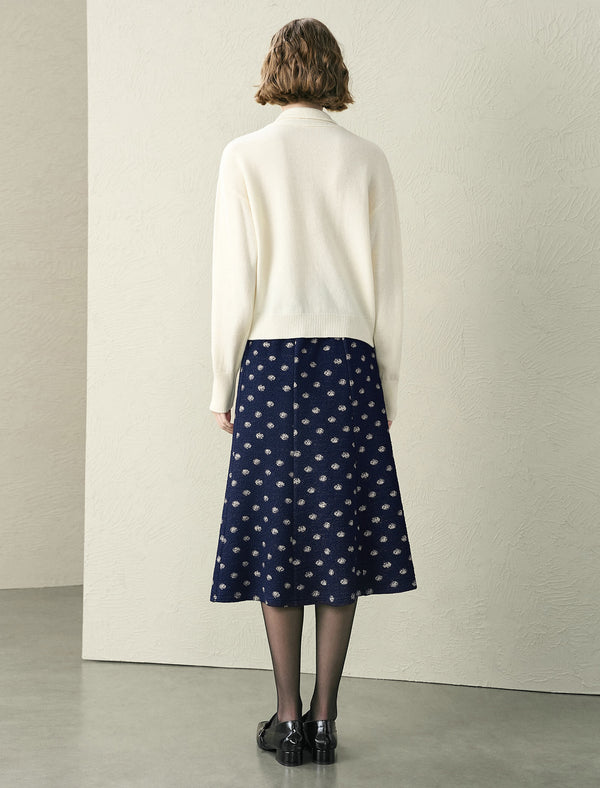 Tie-Neck 100% Wool Cardigan