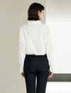 White Minimalist Loose Lapel Long-Sleeve Shirt