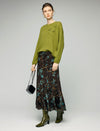 Floral Print High-Waist A-Line Midi Skirt