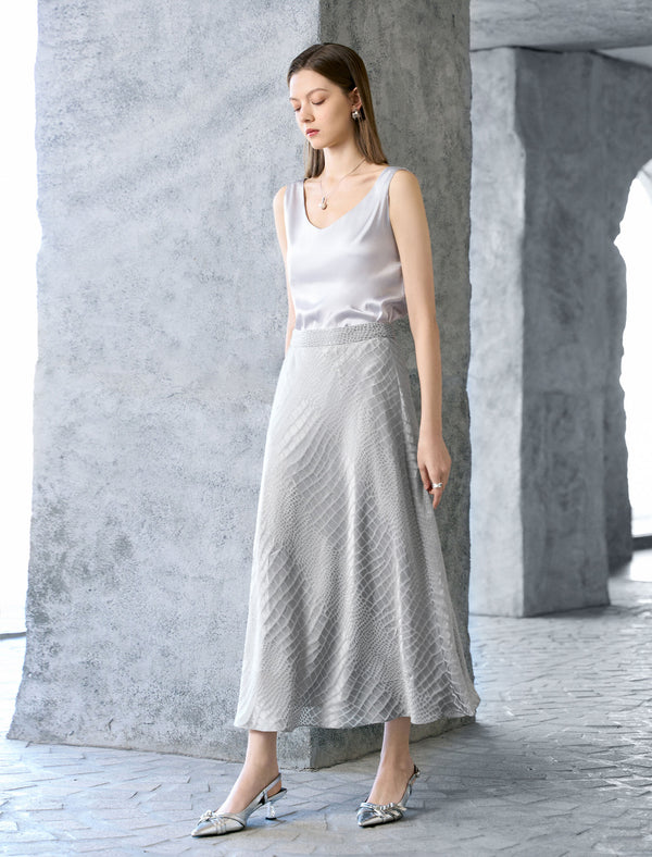 Satin V-Neck Sleeveless Top