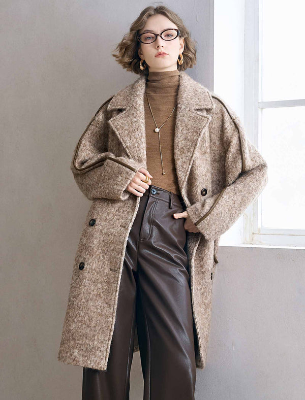 Tweed Wool-Blend Double-Breasted Coat