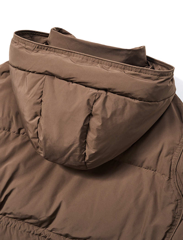 Brown Removable Hood Down Jacket