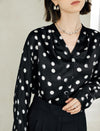 Polka Dot V-Neck Blouse