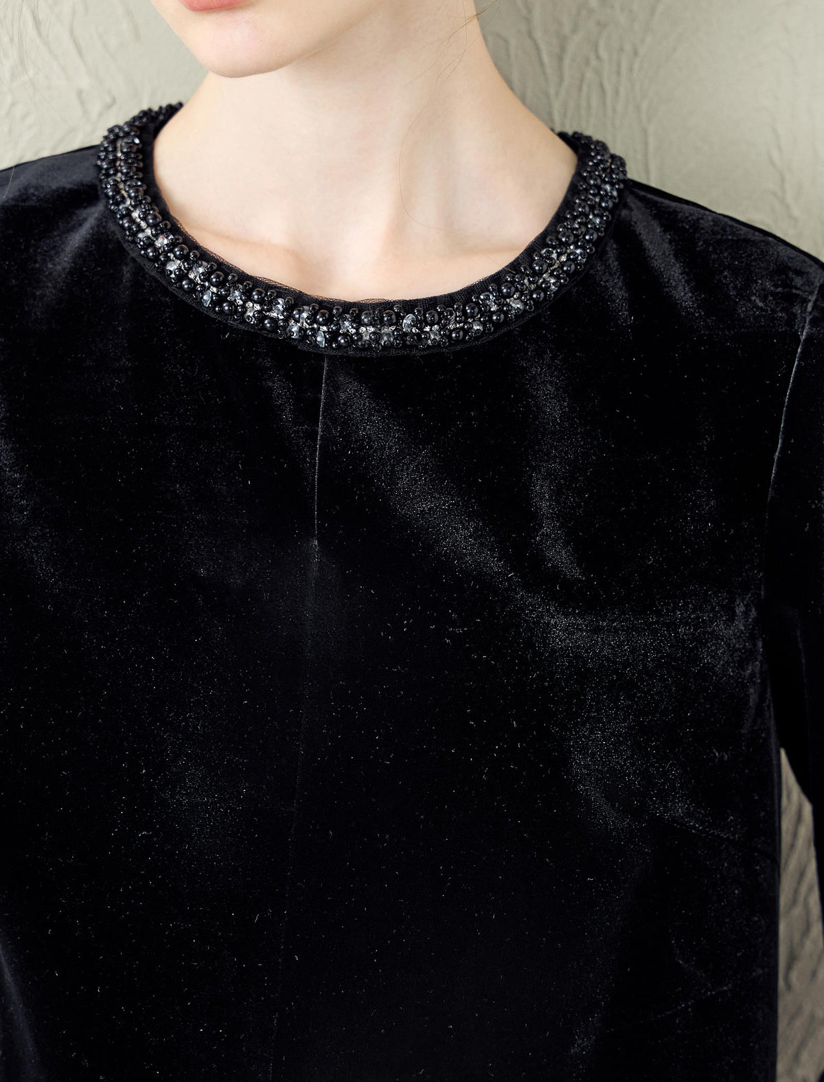 Black Velvet and Tweed Shift Dress