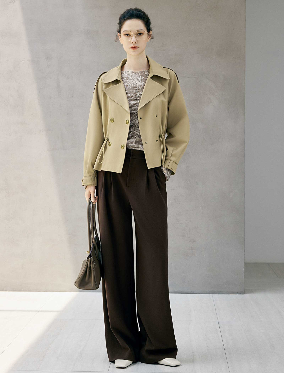 Collared Button Front Long Sleeve Jacket