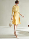 Solid Pleated A-Line Skirt