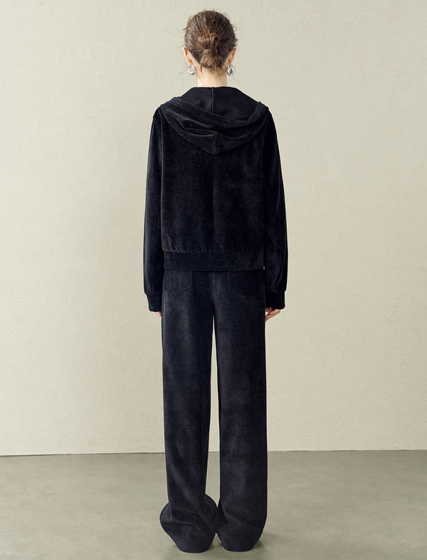 Navy Blue Wide-Leg Pants