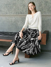 Abstract Print Midi Skirt
