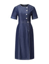 Denim Button Detail Short Sleeve Dress