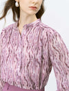 Mauve Pink Watercolor Print Blouse