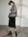 Wool Blend Plaid Collared Top